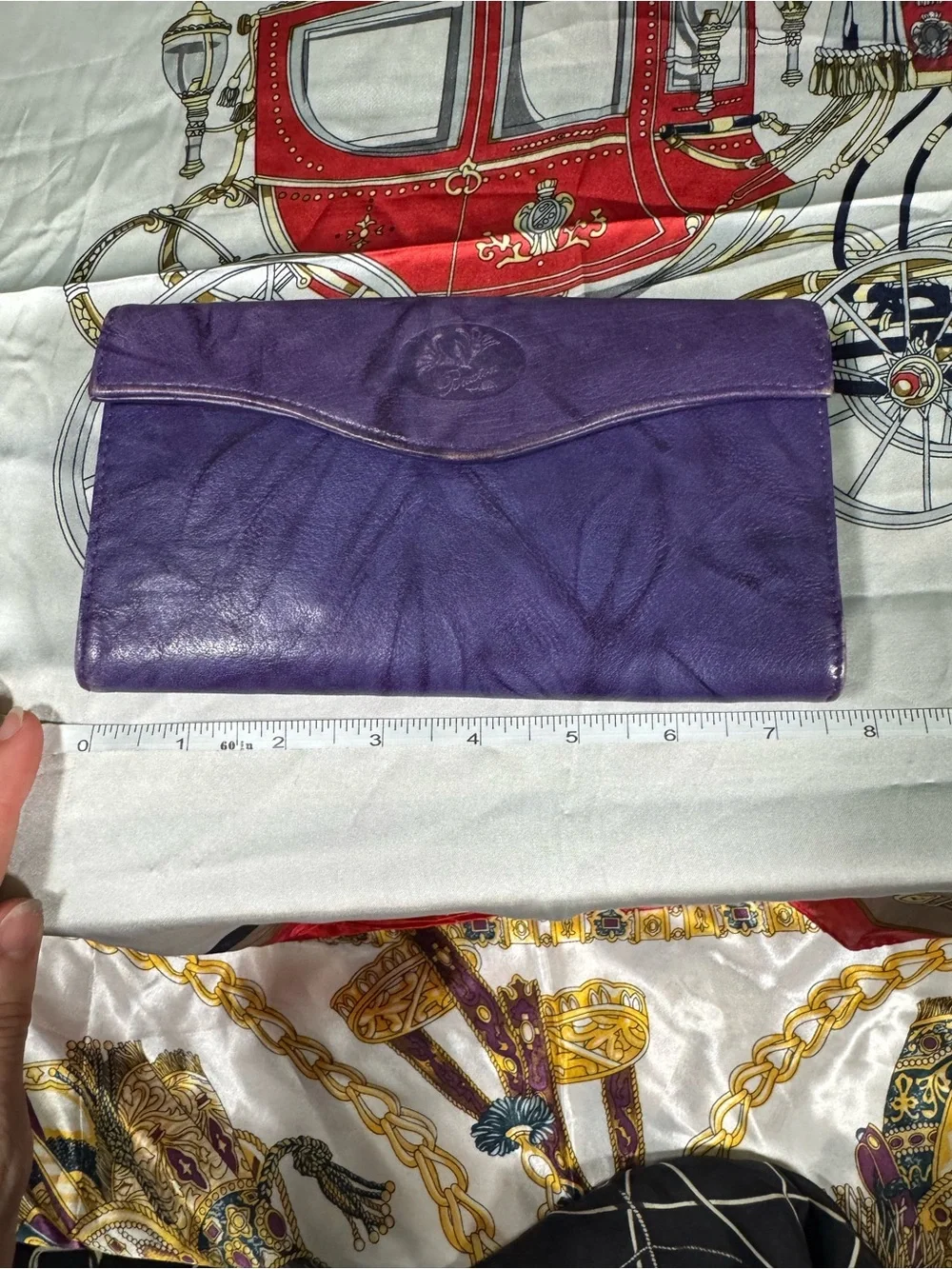 Buxton Purple Leather Envelope Clutch